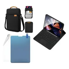 GENERICO - FORRO ESTUCHE TECLADO TRACK PAD PARA TABLET SAMSUNG S10 FES9 FE + BOLSO + PAPER LIKE NEGRO