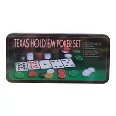 GENERICO - JUEGO DE POKER FICHAS CAJA METALICA