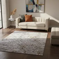 MITAPETE COM - Tapete Alfombra Decorativo Sala 120 X 170cms Beige Dorado