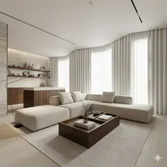 GENERICO - Elegantes Muebles Modernos en L Sala con Sofá esquinero y puff