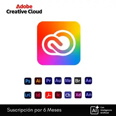 ADOBE - Creative Cloud Full Suite 6 Meses - 20 Apps, 2 PC/Mac Activación Correo Personal Invitación