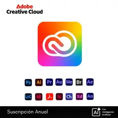 ADOBE - Creative Cloud Full Suite 12 Meses - 20 Apps, 2 PC/Mac Activación Correo Personal Invitación