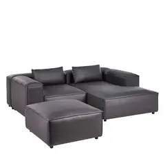 GENERICO - Sofá Esquinero Modular Marruecos 3 Plazas Negro