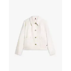 TOMMY HILFIGER - Chaqueta beige corta amplia que repele el agua
