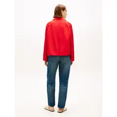 TOMMY HILFIGER - Chaqueta roja corta amplia que repele el agua