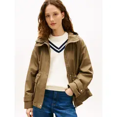 TOMMY HILFIGER - Chaqueta verde utility con capota