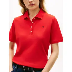 TOMMY HILFIGER - Polo rojo 1985 de corte regular con logo bordado
