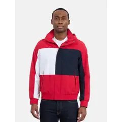 TOMMY HILFIGER - Chaqueta roja Benson Hipster con diseño color block