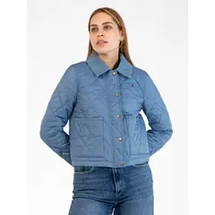 TOMMY HILFIGER - Chaqueta azul acolchada quilted con logo bordado