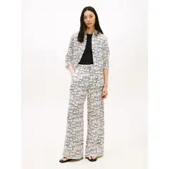 TOMMY HILFIGER - Pantalón blanco amplio de pierna ancha