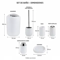 CHINA GLAZE - Kit para Baño Color Blanco 8033 Moderno Completo