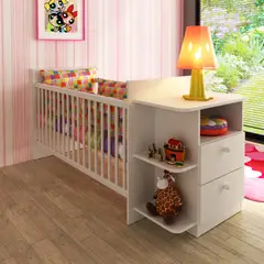 MUEBLES 2020 - Cuna + Cómoda Luna Blanco