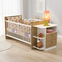 MUEBLES 2020 - Cuna + Cómoda Luna Almendra