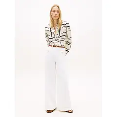 TOMMY HILFIGER - Camisa blanca de corte regular con botones dorados