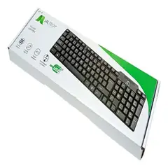 JALTECH - Teclado Alámbrico USB Ergonómico para PC y Oficina