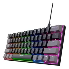 TRUST - Teclado Mecánico Gamer Acira 60% RGB Negro Switch Red