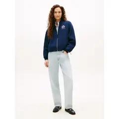 TOMMY HILFIGER - Chaqueta multicolor amplia con cremallera y escudo