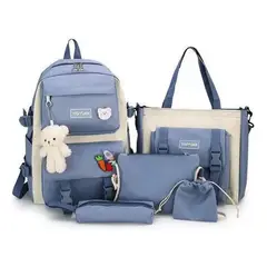 CHINA - Maleta Mochila Morral Bolso Estuche Escolar Viajero 5 Piezas negro