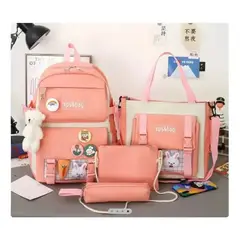 CHINA - Maleta Mochila Morral Bolso Estuche Escolar Viajero 5 Piezas negro