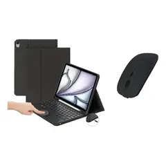 GENERICO - FORRO ESTUCHE TECLADO TRACK PAD PARA TABLET SAMSUNG S10S9S8S7 + MOUSE NEGRO