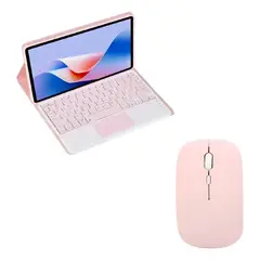 GENERICO - FORRO ESTUCHE TECLADO TRACK PAD PARA TABLET SAMSUNG S10S9S8S7 + MOUSE ROSA
