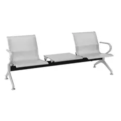 GENERICO - SILLA CROMO 2x1 2 PUESTOS ASIENTO COCA CON UNA MESA