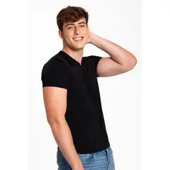 DIANE & GEORDI - Camiseta cuello V (3987) - Gris - Negro