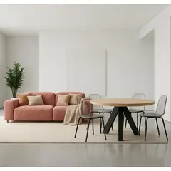 GENERICO - Mesa de Comedor Buger Diámetro 100cm Roble Natural Macizo