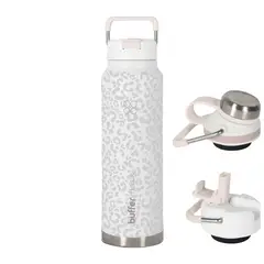 BUFFER FLASK - Termo Botella Termica Buffer Bebidas Calientes Frias 1 Lt - Blanco