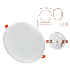 MERCURY - Panel led Redondo Incrustar Frameless 24W Blanco