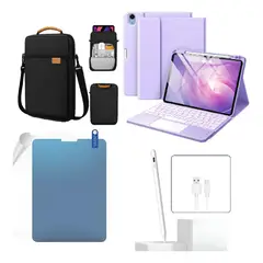GENERICO - FORRO ESTUCHE TECLADO TRACK PAD PARA TABLET XIAOMI REDMI PAD PRO 12.1+BOLSO+PAPER LIKE +LAPIZ LILA