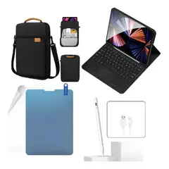 GENERICO - ESTUCHE TECLADO TRACK PAD PARA TABLET SAMSUNG S10S9S8S7 + BOLSO + PAPER LIKE + LAPIZ NEGRO