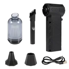 GENERICO - Soplador De Aire Jet Fan Eléctrico Recargable + Kit Aspiradora Limpieza PC y Carro