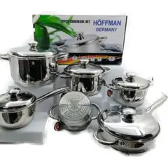 HOFFMANN - Juego de Ollas Acero Quirurgico Inoxidable Hoffman 12 piezas