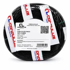 GENERICO - Rollo Cable Vehicular Flexible Monopolar Negro Calibre 22 X100mt