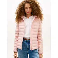 TOMMY HILFIGER - Chaqueta rosa ligera de plumón