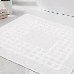 LILE - Tapete de Baño 1000g Algodon 100% Blanco LILÉ Calidad Superior