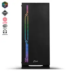 J&R - Chasis Gamer Atomic JX114 RGB ATX con Vidrio Templado y USB 3.0