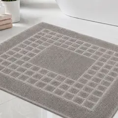 LILE - Tapete de Baño 1000g Algodon 100% Gris Oscuro LILÉ Calidad Superior