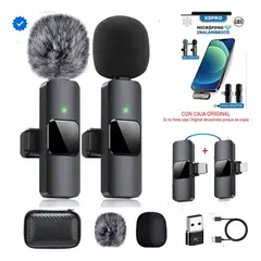 AMPED WIRELESS - Micrófono Lavalier Inalámbrico Q9 para Celular iPhone y Tipo C Características principales: