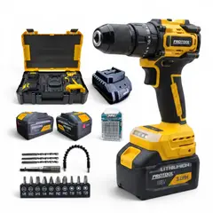 PROTOOL - Taladro Percutor Atornillador 68v Inalámbrico 2 Baterías Brushless + OBSEQUIO