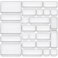 ONE PIXEL - Set De Recipientes Organizadores X25 UND Cajas De Plastico Transparente
