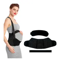 GENERICO - Faja Materna Soporte Prenatal Con Tirantas Ajustable Negro