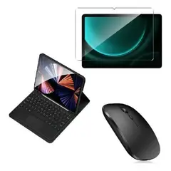GENERICO - FORRO ESTUCHE TECLADO TRACK PAD PARA TABLET SAMSUNG S10S9S8S7 + MOUSE + VIDRIO NEGRO