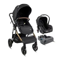 BEBESIT - Coche Moises Travel System 3 En 1 Bebé Cosmos Negro