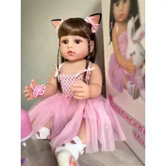 LA MUÑECA - MUÑECA REBORN EN 100% SILICONA CON ACCESORIOS REGALO NIÑAS