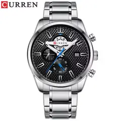 CURREN - Reloj 8352 Cronógrafo Para Hombre - Plateado Negro