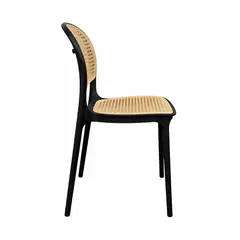 DISTRIONLINE - Silla Viena Tipo Mimbre Color Negro