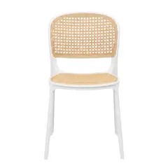 DISTRIONLINE - Silla Viena Tipo Mimbre Color Blanco
