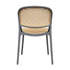DISTRIONLINE - Silla Viena Tipo Mimbre Color Gris
